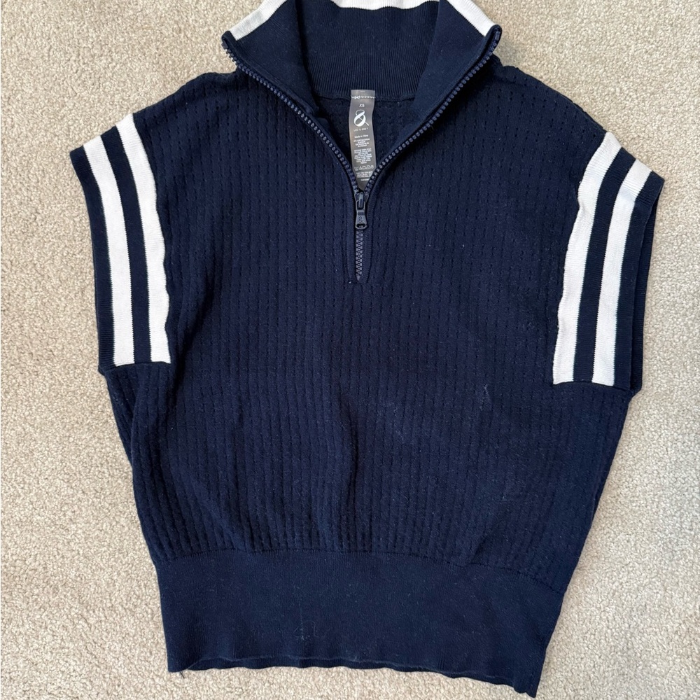 Women’s  Navy Blue Sweater with White Stripes